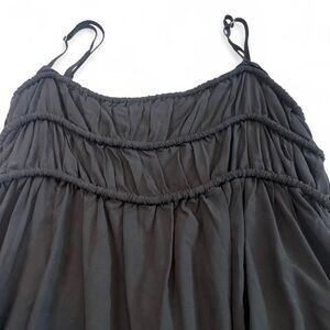Women's Black BabyDoll Ruched Mini Dress sz S/M